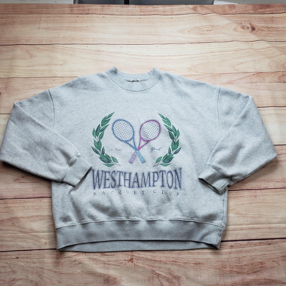 Abercrombie & Fitch Sweatshirt Womens Medium‎ Gray Pullover Westhampton Graphic